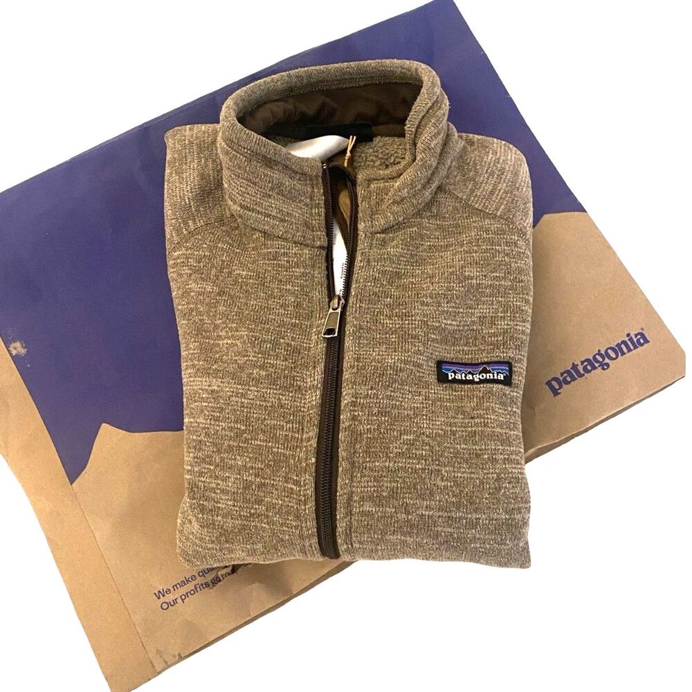 Patagonia Better Sweater Mens Full Zip Fleece Jacket L Brown Heather Knit Gorp